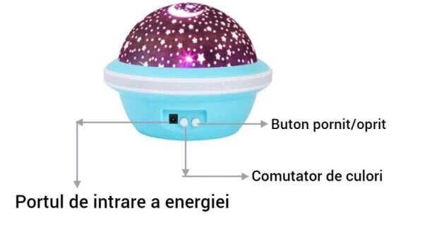 Lampa cu proiectie Luna si Stele